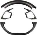 JSWAN 2pcs Carbon Fiber Steering Wheel Panel Trim Cover for KIA EV6 GT GTLINE (2021-2024) Dry Carbon Fiber Steering Wheel Button Frame Cover, Interior Accessories(Kit Style 1 (Bright Black)) - Image 7