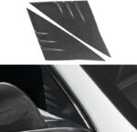 JSWAN Carbon Fiber A Pillar Window Triangle Cover for Tesla Model 3 / Y 2017-2023 Car Deflector Exterior Accessories (Bright Black, for Model 3) - Image 7