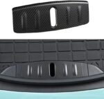 JSWAN Carbon Fibre Front Boot Bumper Portector Fit for Tesla Model 3 (2017-2023) Front Trunk Hood Lock Cover Protect Strip Trim Front Trunk Box Luggage Bumper Panel (Bright Black) - Image 7