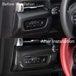 JSWAN Carbon Fiber Headlight Power Switch Panel Cover for Supra GR A90 MK5 2019-2023 Car Dashboard Side Sticker, A90 Interior Accessories (Bright Black) - Image 6