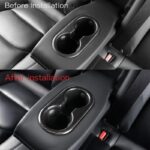 JSWAN Carbon Fiber Rear Chair Water Cup Slot Decorative Cover Fit for Tesla Model 3 Back Seat Cup Cover Cup Slot Patch Cup Holder Sticker (Matte Black) - Image 4