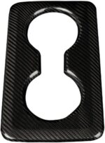 JSWAN Carbon Fiber Rear Seat Water Cup Slot Decorative Cover Fit for 11th Gen Type r FL5 (2023) Typer Back Seat Cup Holder Panel Cover Rear Row Water Cup Holder Frame Cover Trim (Bright Black) - Image 3