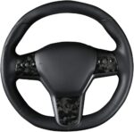 JSWAN Carbon Fiber Interior Steering Wheel Cover Trim Wrap with Marked for Tesla Model 3 Model Y Interior Accessories Compatible Steering Wheel Panel Decorative Sticker (Matte Black 1 Set) - Image 9