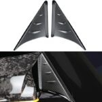 JSWAN Carbon Fiber A Pillar Rearview Mirror Panel Trim Cover for GR Supra A90 2019-2023 Side Window A-Pillar Triangle Cover (Matte Black) - Image 2