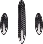 JSWAN Carbon Fiber Wireless Charging Creative Sticker for Model 3/Model Y 2021-2023 Center Console Phone Charger Non-Slip Sticker Protector Cover, Car Interior Accessories (Bright Black 3pcs)