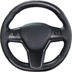 JSWAN Carbon Fiber Steering Wheel Embedded Cover for Tesla Model 3/Y Interior Modification Steering Wheel Panel Sticker Caps (Bright Forging 2 pcs) - Image 13