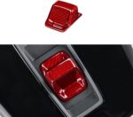 JSWAN Real Carbon Fiber Gear Shift Knob Cover Automatic Transmission Fit for Au-di A3 A3L (2021-2024) Shift Knob Head Cover Cap Car Gear Shift Knob Panel Cover(Gloss red) - Image 2