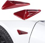 JSWAN Carbon Fiber Car Body Fender Camera Radar Decorative Cover Fit for Tesla Model 3/Y 2017-2022 Real Carbon Fiber Accessories (Bright Black) - Image 7
