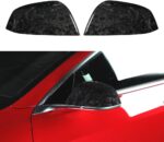 JSWAN 2PCS Real Dry Carbon Fiber Door Rearview Mirror Cover Cap for Tesla Model Y (2021-2024) Glossy Matte Forging Horn Molding Side Rearview Mirror Cover Exterior Mirrors Cap (Matte Black Model Y) - Image 7