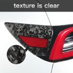 JSWAN Carbon Fiber Car Electric Box Decor Cover Charging Port Cap Car EV Charger Cap Cover for Tesla Model 3/Y Door Exterior Charging Port Panel Trim Cover Protective Sticker (Bright Forging) - Image 6