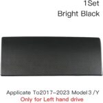 JSWAN Carbon Fiber Glove Box Protector Cover for Tesla Model 3/Y 2017-2022 Glove Box Anti Kick Pad Interior Accessories Dash Covers (Bright Black) - Image 5