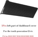 JSWAN Real Carbon Fiber Dashboard Panel Trim Sticker for 10th Gen Civic (2016-2021) Center Console Panel Cover Stickers, Interior Decoration Accessories Sticker (Left Side Part) - Image 6