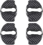 JSWAN Carbon Fiber Car Door Lock Cover for Model 3 Model Y Car Door Latches Covers Door Stopper Covers Protectors Door Guard Lock Sticker (Bright Red 4pcs) - Image 7