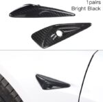 JSWAN Carbon Fiber Side Camera Cover for Tesla Model 3 Model Y (2017-2022) Exterior Accessories All Inclusive Protective Cover (Bright Black)(C923BBK) - Image 3