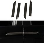 JSWAN 4Pcs Carbon Fiber Door Handle Wrap Trim Cover for Tesla Model X 2019-2022 Door Handle Cover Stickers, Car Door Handle Protection Wrap Decal Strip (Bright Black) - Image 2