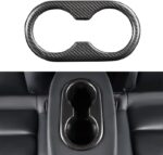 JSWAN Carbon Fiber Rear Chair Water Cup Slot Decorative Cover Fit for Tesla Model 3 Back Seat Cup Cover Cup Slot Patch Cup Holder Sticker (Matte Black) - Image 2