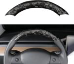 JSWAN Real Carbon Fiber Steering Wheel Cover for Tesla Model 3 2017-2023 Model Y 2020-2023 Steering Wheel Trim Cover Steering Wheel Wrap Protector Interior Accessories (Matte Black Upper Part) - Image 10