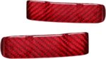 JSWAN Real Carbon Fiber Safety Belt Buckle Decoration Sticker Patch Shell for Tesla Model 3 Model Y Car Interior Dash Covers Interior (Bright Red 2 pcs) - Image 2