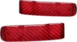JSWAN Real Carbon Fiber Safety Belt Buckle Decoration Sticker Patch Shell for Tesla Model 3 Model Y Car Interior Dash Covers Interior (Bright Red 2 pcs)