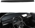 JSWAN Real Carbon Fiber Dash Cover Wrap Fit for Model 3 (2017-2022) and Model Y (2021-2022) Dashboard Cover Matte Gloss Forging 3K240 Dry Carbon Fiber Dash Panel Sticker(M3/Y-Dashboard Matte)