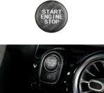 JSWAN Real Carbon Fiber Engine Start Stop Button Cover Go Ignition Sticker for Mercedes Benz AMG A E CLS Gla Glc Glk Cla Keyless Engine Start Push Button Ignition Overlay (Matte Black) - Image 2