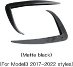 JSWAN Carbon Fiber Front Bumper Lip Spoiler for Tesla Model 3 2017-2023 Car Front Spoiler Splitter Wing Scratch Protector Cover, Car Front Fender Decorative Sticker (Matte Black) - Image 4