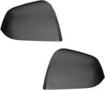JSWAN Carbon Fiber Door Mirror Covers Side Mirror Rearview Cover Caps Rearview Replacement For Tesla Model Y Door Rearview Mirror Cover Cap Exterior Protect Accessories (Matte Black style) - Image 2