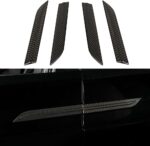 JSWAN 4Pcs Carbon Fiber Door Handle Wrap Trim Cover for Tesla Model X 2019-2022 Door Handle Cover Stickers, Car Door Handle Protection Wrap Decal Strip (Bright Black) - Image 7