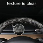 JSWAN Carbon Fiber Steering Wheel Embedded Cover for Tesla Model 3/Y Interior Modification Steering Wheel Panel Sticker Caps (Bright Forging 2 pcs) - Image 6