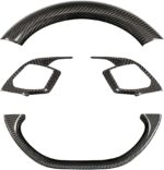 JSWAN 2pcs Carbon Fiber Steering Wheel Panel Trim Cover for KIA EV6 GT GTLINE (2021-2024) Dry Carbon Fiber Steering Wheel Button Frame Cover, Interior Accessories(Kit Style 1 (Bright Black)) - Image 10