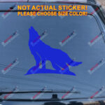 Howling Wolf Decal Sticker Car Vinyl pick size color no bkgrd die cut a - Image 15