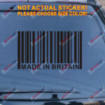 Made in Great Britain UK Barcode Decal Sticker Car Vinyl pick size no bkgrd - Image 11
