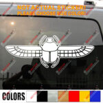 Scarab Beetle Egypt Decal Sticker Car Vinyl pick size color no bkgrd  winged