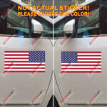 Pair USA American Flag Decal Sticker Car Vinyl reflective glossy reversed
