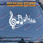 Music Note Notation Sign Decal Sticker Car Vinyl pick size color no bkgrd a - Image 11