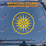 Sun of Vergina Macedonia Flag Decal Sticker Car Vinyl Macedonian pick size round - Image 16