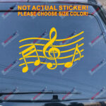 Music Note Notation Sign Decal Sticker Car Vinyl pick size color no bkgrd b - Image 15