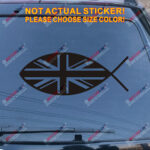 Jesus Fish UK Flag Union Jack British Decal Sticker Christ Car Vinyl pick size - Image 11