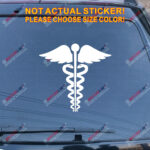 Caduceus Symbol EMT Medical Decal Sticker Car Vinyl pick size color - Image 11