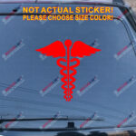 Caduceus Symbol EMT Medical Decal Sticker Car Vinyl pick size color - Image 14