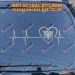 Love Albania Double headed Eagle Decal Sticker Car Vinyl Heart Beat EKG - Image 12