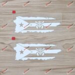 2x White 5'' Puerto Rico Map Flag Coqui Frog Decal Sticker PR Car Vinyl no bkgrd