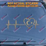 Love Turkey Turkish Flag Crescent Decal Sticker Car Vinyl Heart Beat EKG - Image 13
