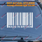 Made in Great Britain UK Barcode Decal Sticker Car Vinyl pick size no bkgrd - Image 10