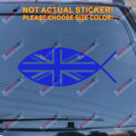 Jesus Fish UK Flag Union Jack British Decal Sticker Christ Car Vinyl pick size - Image 15