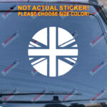 UK Flag Union Jack Decal Sticker Car Vinyl pick size color no bkgrd round - Image 10