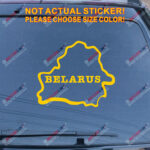 Belarus Map Decal Sticker Outline Silhouette Car Vinyl Belorussian no bkgrd b - Image 16