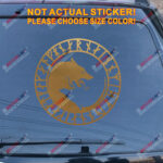 Viking Wolf Decal Sticker Runic Circle Norse Car Vinyl pick size color no bkgrd - Image 13