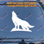 Howling Wolf Decal Sticker Car Vinyl pick size color no bkgrd die cut a - Image 10