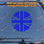 UK Flag Union Jack Decal Sticker Car Vinyl pick size color no bkgrd round - Image 15